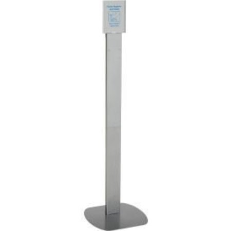 KUTOL PRODUCTS Global Industrial„¢ No Touch Floor Stand for Global Hand Soap/Sanitizer Dispensers - Silver 9938ZZZ